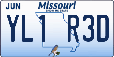 MO license plate YL1R3D