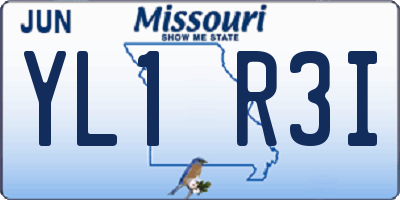 MO license plate YL1R3I