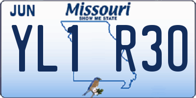 MO license plate YL1R3O