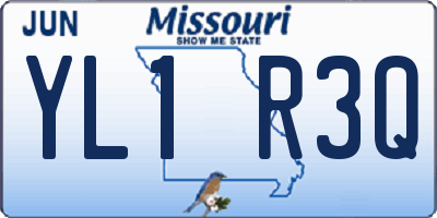 MO license plate YL1R3Q