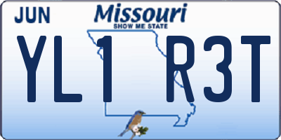 MO license plate YL1R3T