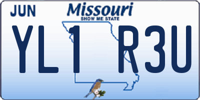 MO license plate YL1R3U