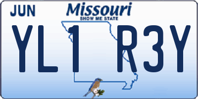 MO license plate YL1R3Y