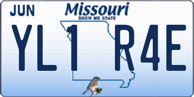 MO license plate YL1R4E