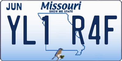 MO license plate YL1R4F