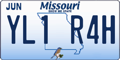 MO license plate YL1R4H