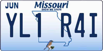 MO license plate YL1R4I