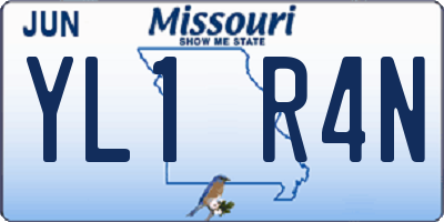 MO license plate YL1R4N
