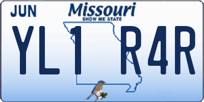 MO license plate YL1R4R