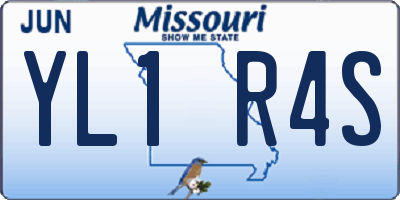 MO license plate YL1R4S