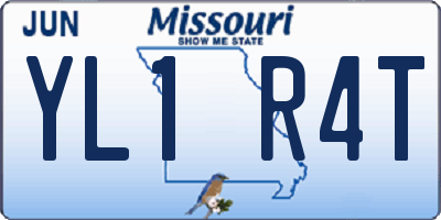 MO license plate YL1R4T