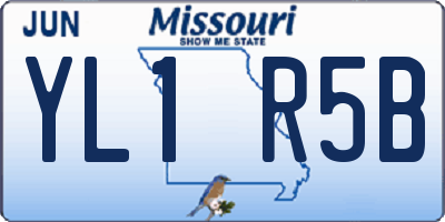 MO license plate YL1R5B