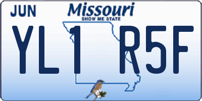MO license plate YL1R5F