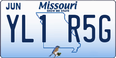 MO license plate YL1R5G