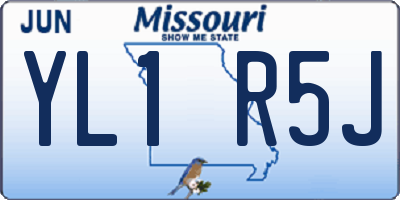 MO license plate YL1R5J