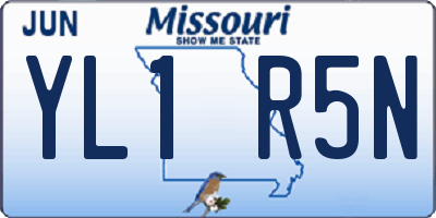 MO license plate YL1R5N