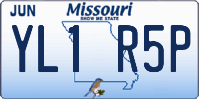 MO license plate YL1R5P