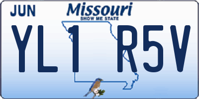 MO license plate YL1R5V