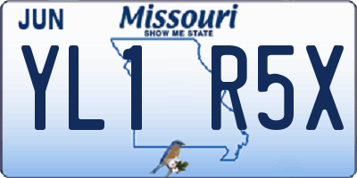 MO license plate YL1R5X