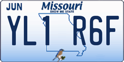 MO license plate YL1R6F
