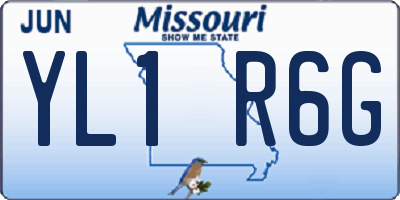 MO license plate YL1R6G