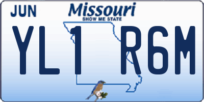 MO license plate YL1R6M