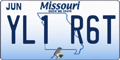 MO license plate YL1R6T