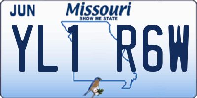 MO license plate YL1R6W
