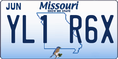 MO license plate YL1R6X