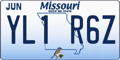 MO license plate YL1R6Z