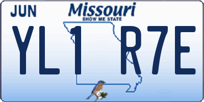 MO license plate YL1R7E
