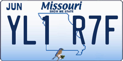 MO license plate YL1R7F