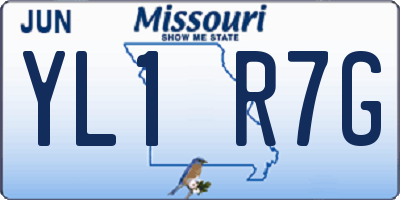 MO license plate YL1R7G