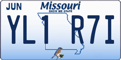 MO license plate YL1R7I