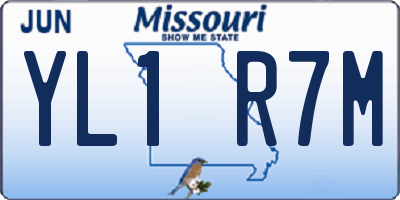 MO license plate YL1R7M