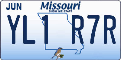 MO license plate YL1R7R