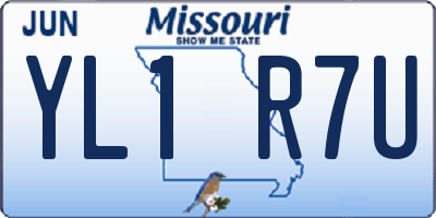MO license plate YL1R7U