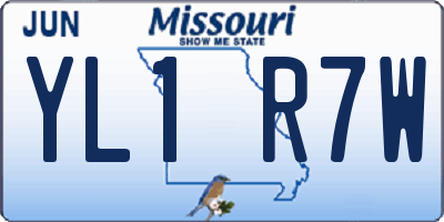 MO license plate YL1R7W