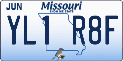 MO license plate YL1R8F