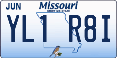 MO license plate YL1R8I