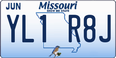 MO license plate YL1R8J