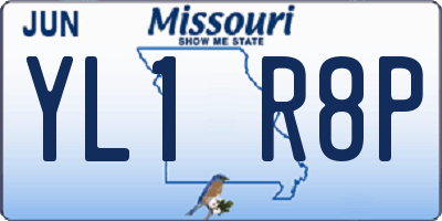 MO license plate YL1R8P
