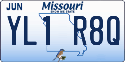 MO license plate YL1R8Q