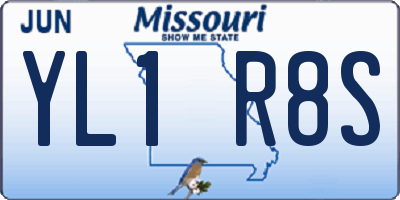 MO license plate YL1R8S
