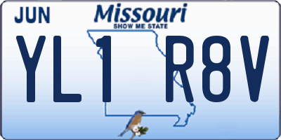 MO license plate YL1R8V