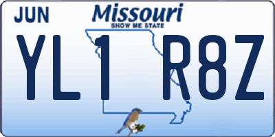 MO license plate YL1R8Z