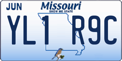MO license plate YL1R9C