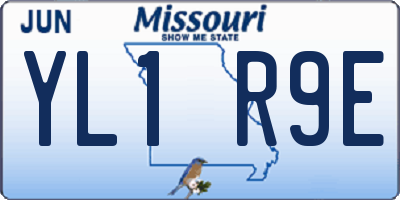 MO license plate YL1R9E