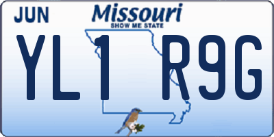 MO license plate YL1R9G