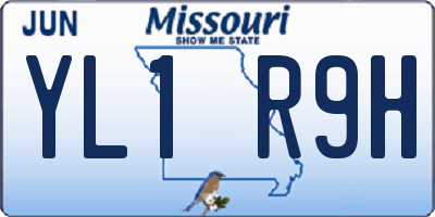 MO license plate YL1R9H